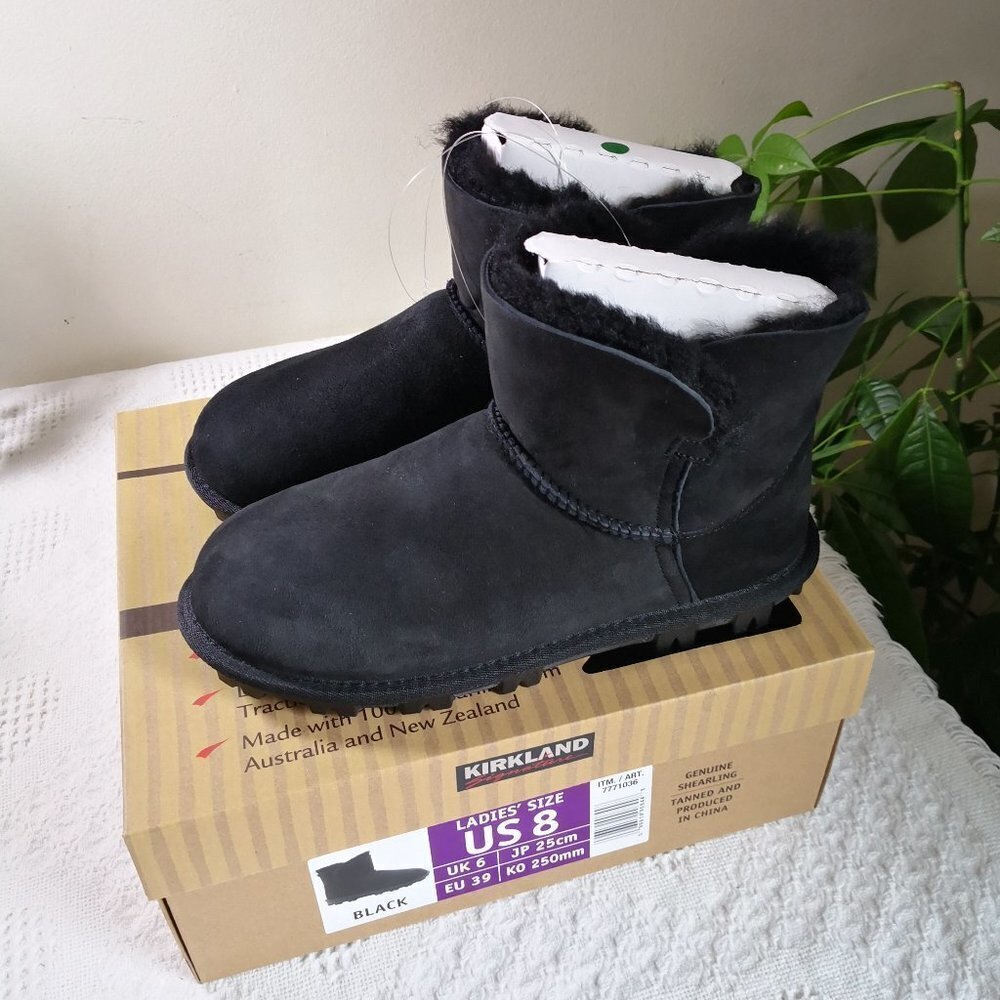 Brand New Kirkland Shearling Short Boots Black Size‎ 8